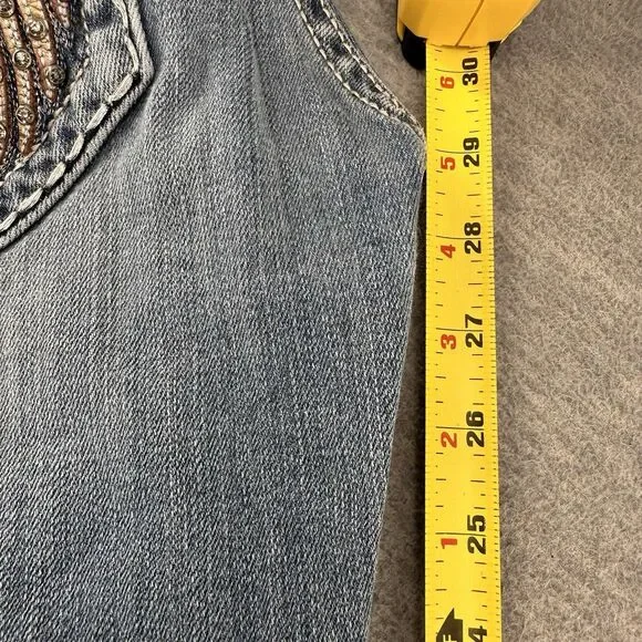 MISS ME - Women's Size 27 Rhinestone Wing JE6003T2R Straight Jeans A46 - Picture 11 of 16